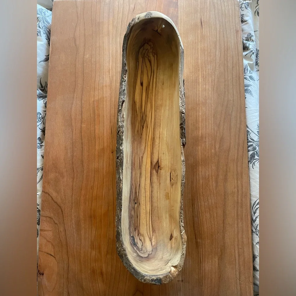 Decorative Wood Serving Bowl - Picture 1 of 9